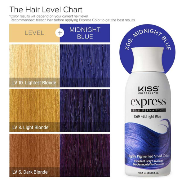 Kiss: Express Semi Permanent Hair Color - Midnight Blue K69-Midnight Blue