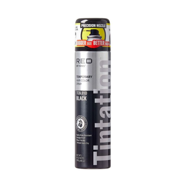 Red By Kiss: Temporary Hair Color Spray - Black / Darkest Brown - 170gr