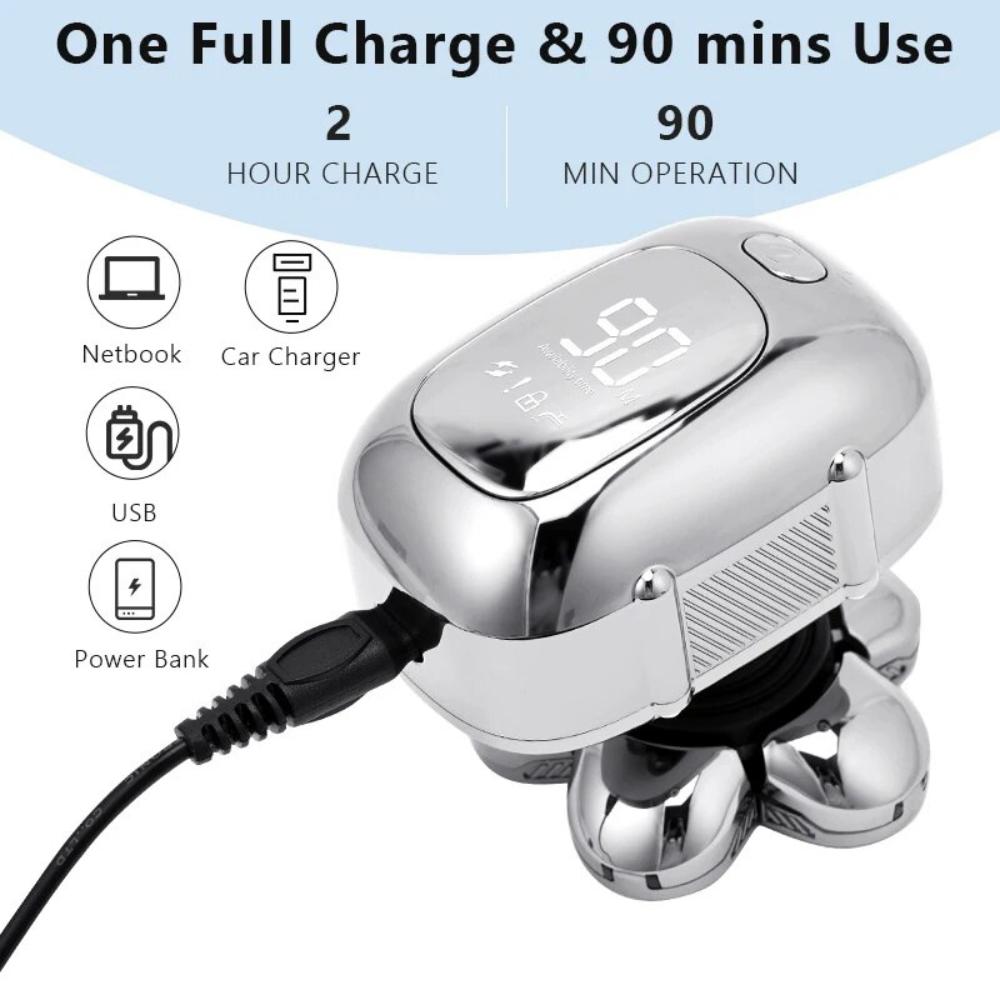6-Blade Rechargeable Electric Shaver for Men - Waterproof
