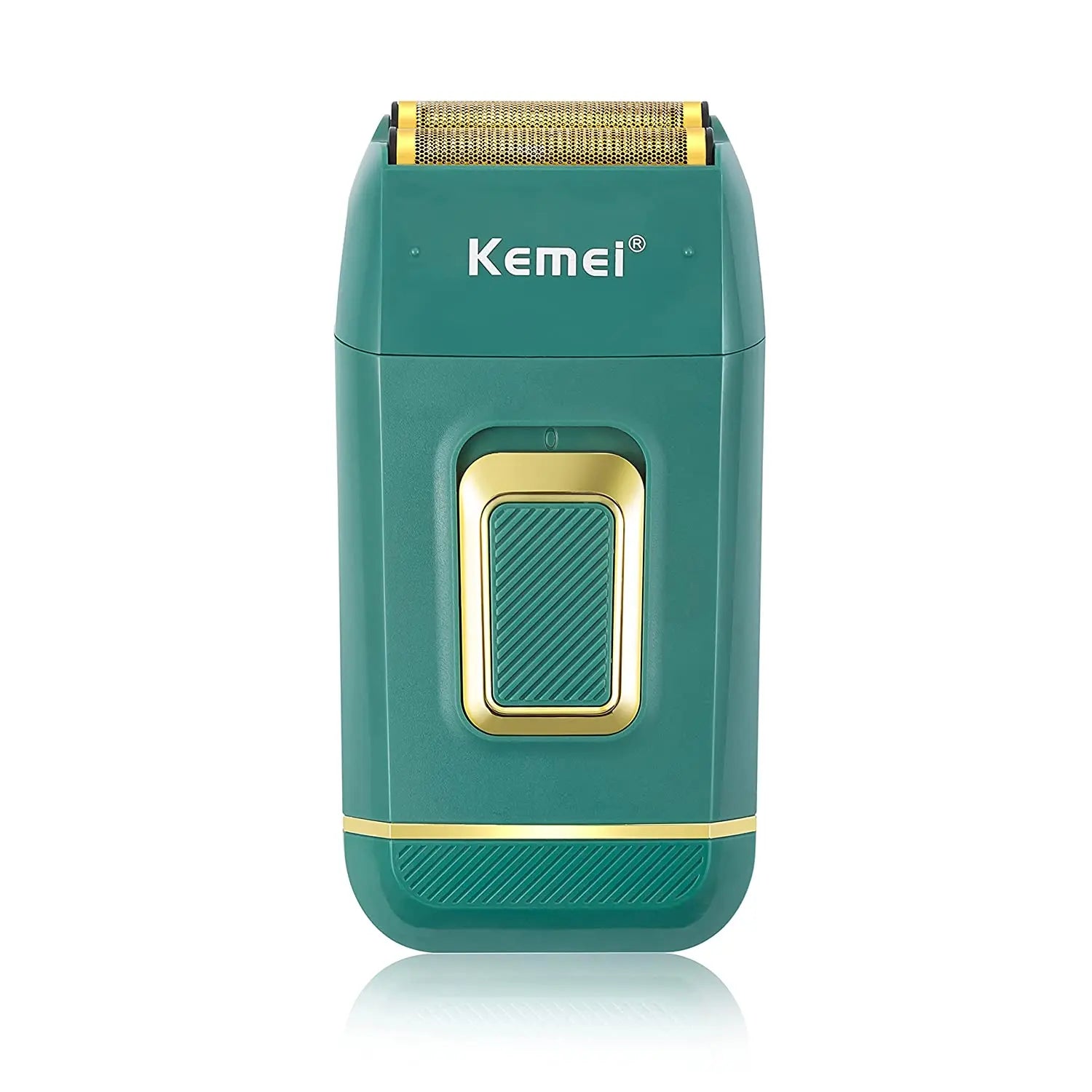 Kemei Professional Green Electric Razor Bald Head Foil Shaver Cordless Rechargeable Close Shaving Precision Cutting Waterproof