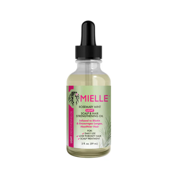 Mielle, Light Scalp & Hair Strengthening Oil, Rosemary Mint, 2 fl oz (59 ml)