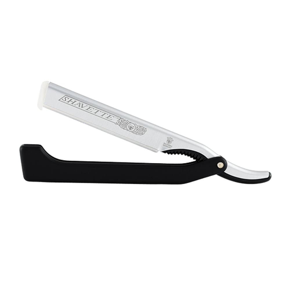 Dovo Silver Shavette Satin Black Finish Straight Razor