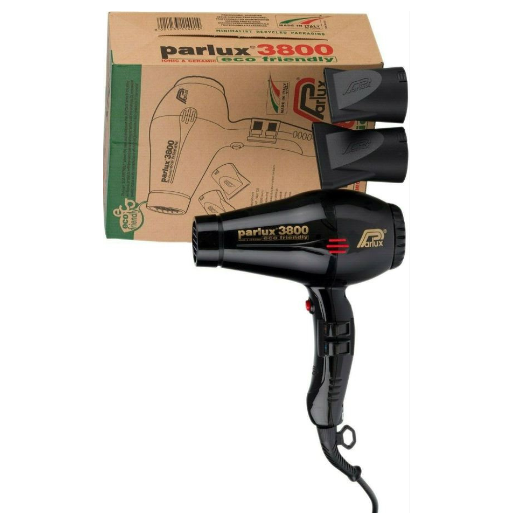 Parlux 3800 Ceramic and Ionic Hair Dryer Black 2100W