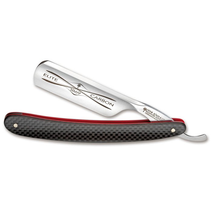 Boker straight razor elite carbon 6/8 round point