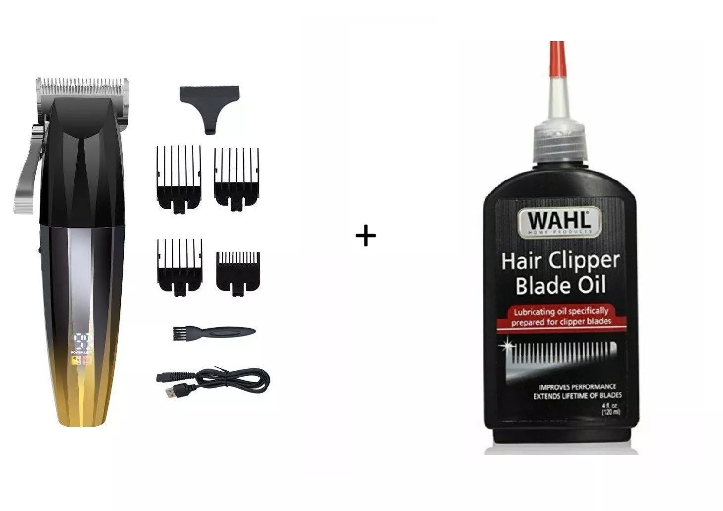 The Old School Professional Hair Clipper - USB Charge and WAHL Clipper Oil 120 m