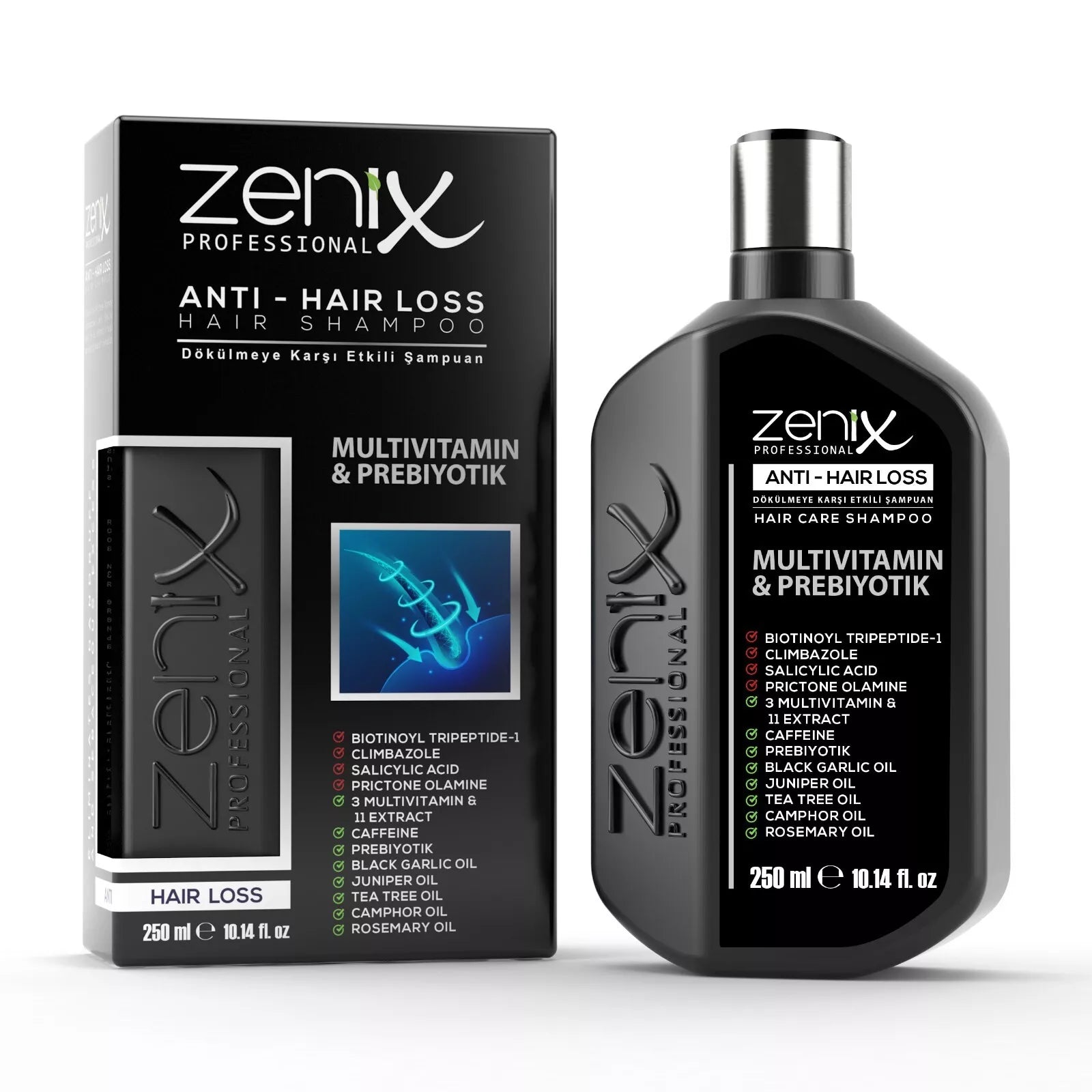 Zenix Anti Hair Loss Hair Shampoo 250ml Black