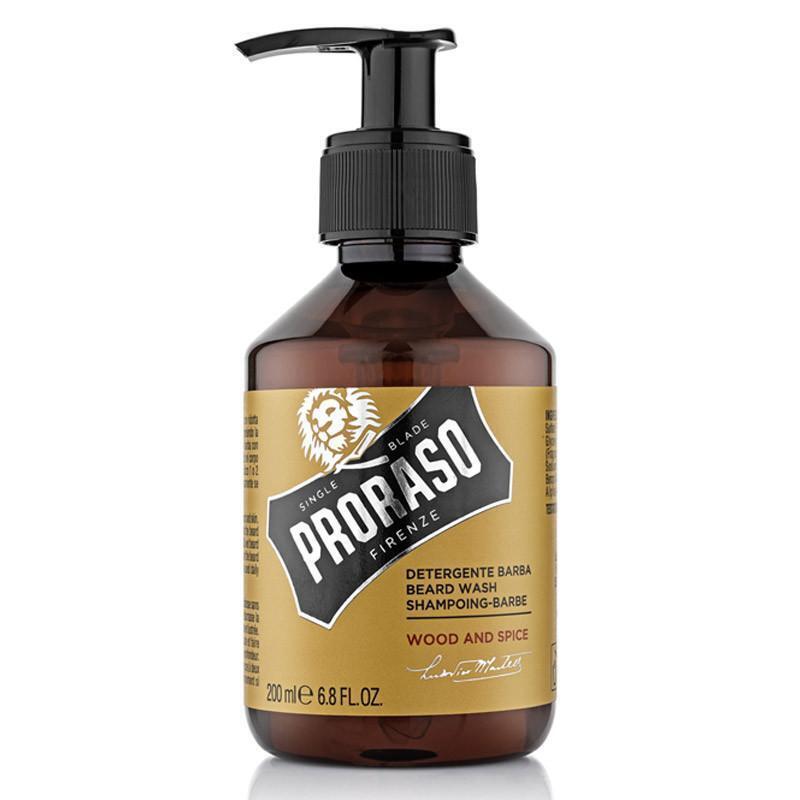 Proraso Refreshing Wood and Spice Beard Shampoo, Brown, 200 ml