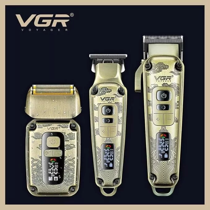 VGR V-642 Ultra Premium Metal Housing Hair Clipper Trimmer Shaver Set
