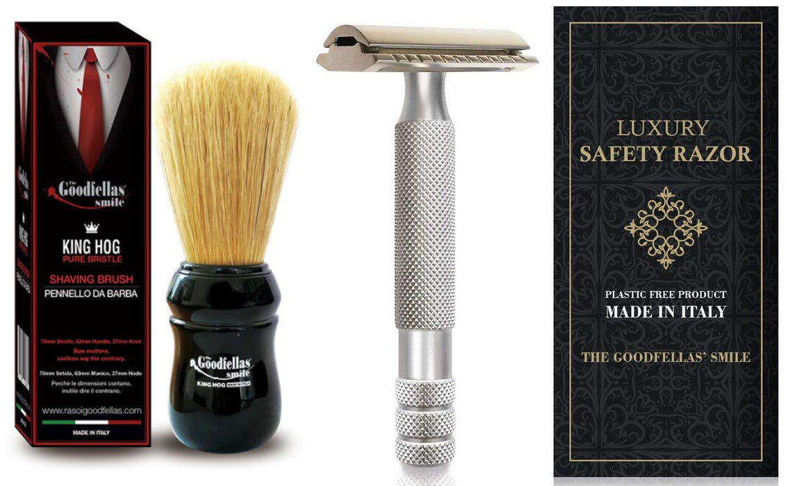 Tgs Luxury Safety Razor and Tgs Wild Hog Brush Set