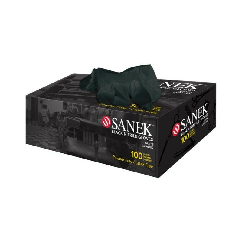 Sanek Black Nitrile Gloves for Barbers