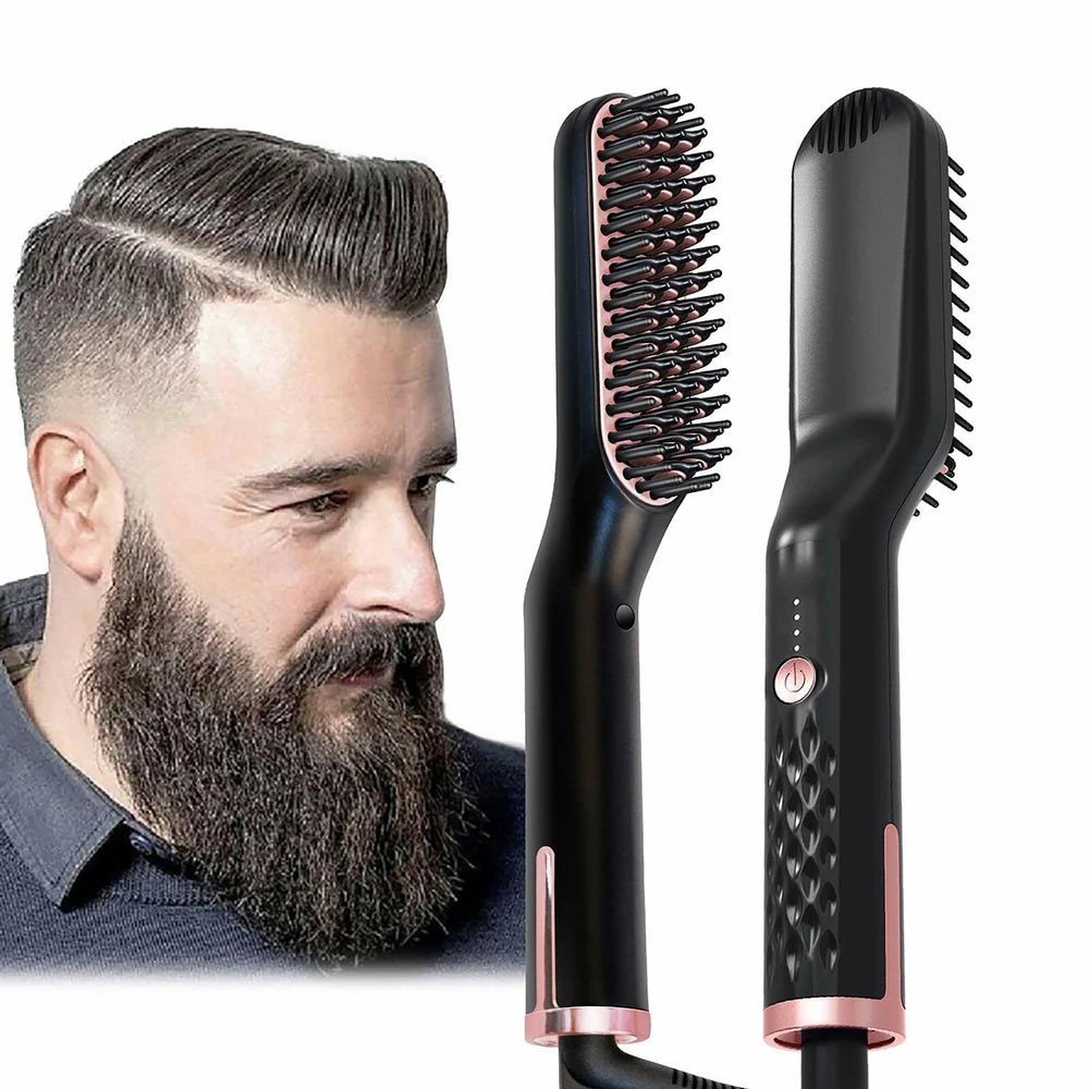 Shaving Market 3 in 1 Beard and Hair Straightener Brush