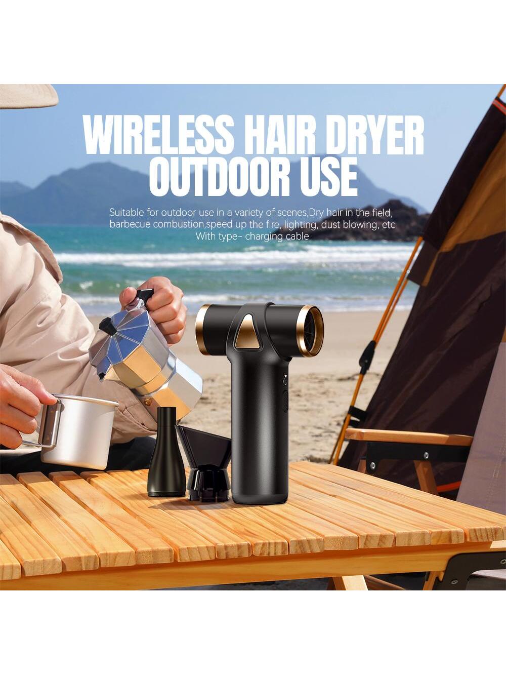 Mini Hair Dryer Modern Wireless Blow Dryer For Outdoors