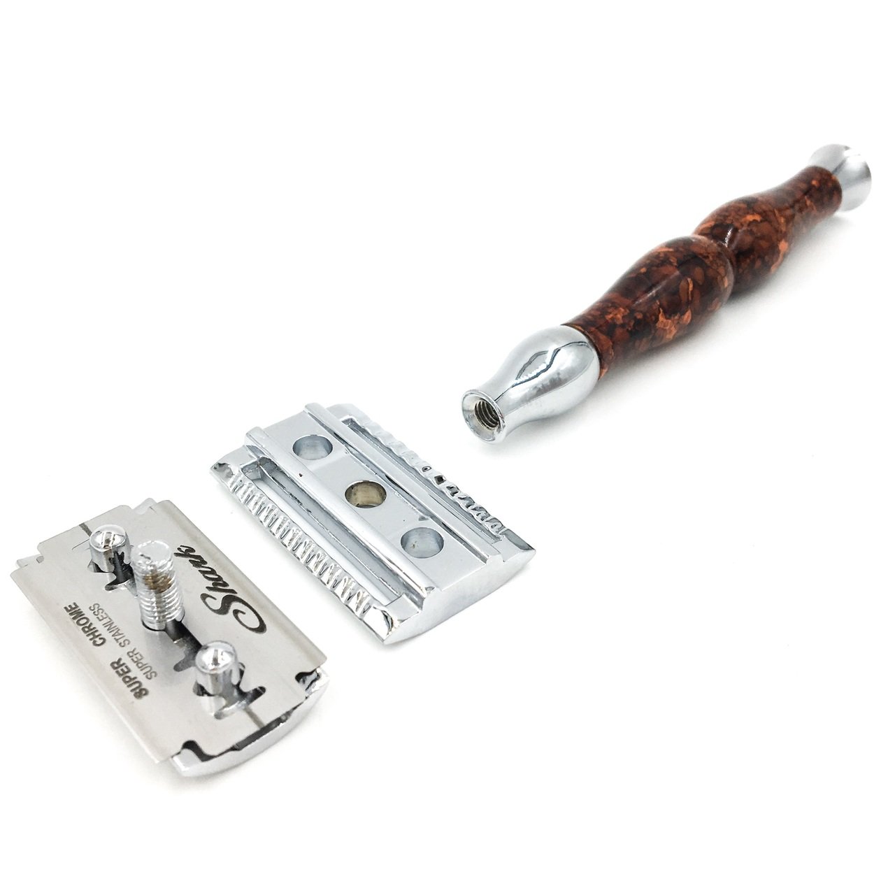 Parker 45R - 3 Piece Safety Razor - Brown Marble