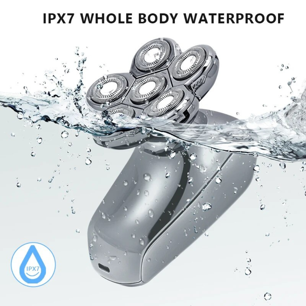 6-Blade Rechargeable Electric Shaver for Men - Waterproof