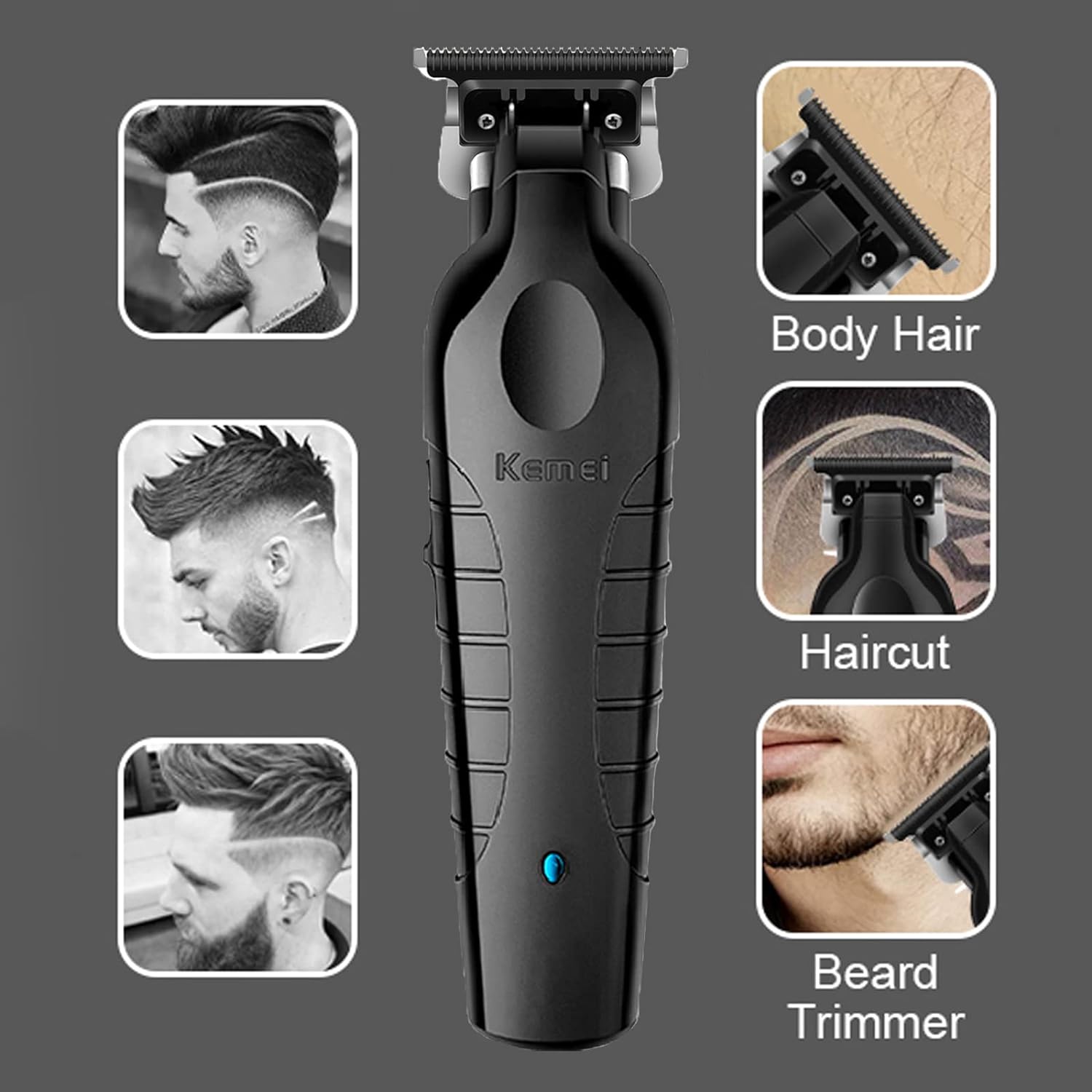 Kemei 2299 Professional Cordless Trimmer Zero Gapped T Blade Trimmers