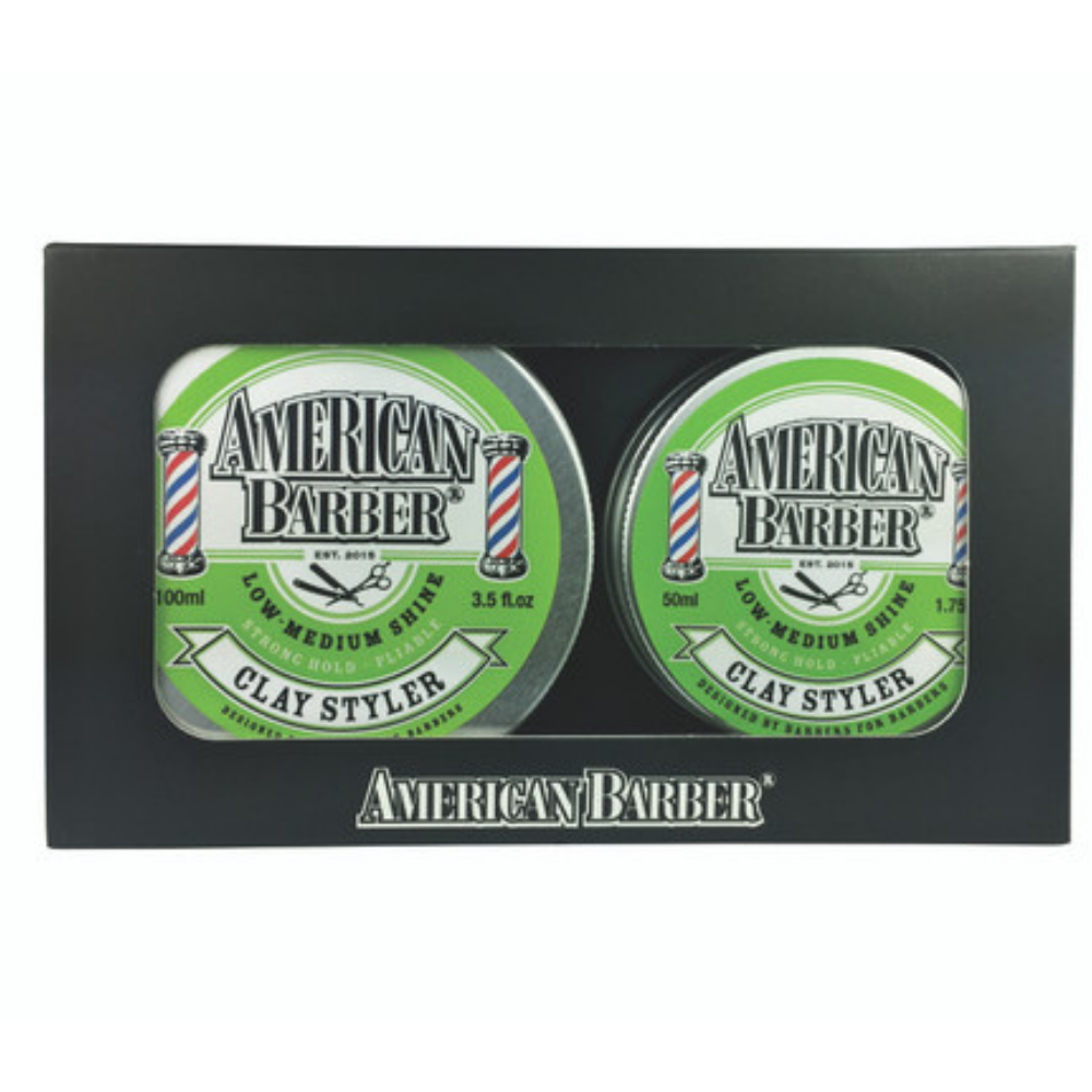 American Barber Clay Styler Strong Hold Duo Pack 100ml + 50 ml
