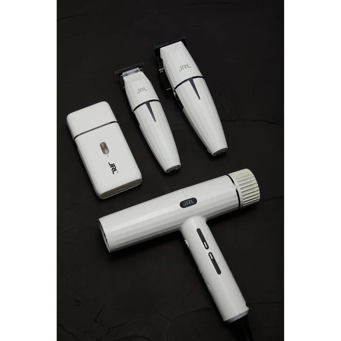 JRL Onyx White Ghost 3 Collection Styling Set Clipper Trimmer Shaver & Hair Dryer