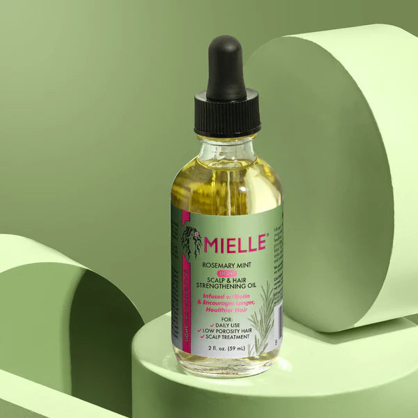 Mielle, Light Scalp & Hair Strengthening Oil, Rosemary Mint, 2 fl oz (59 ml)