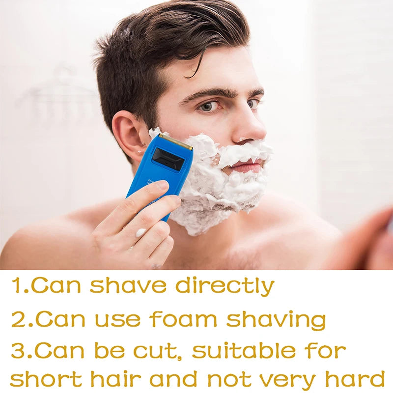 Kemei  Professional Blue Electric Razor Bald Head Foil Shaver Cordless Rechargeable Close Shaving Precision Cutting Waterproof