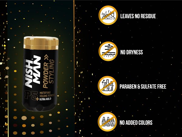Nish Man Powder Hair Styling Wax Ultra Hold P5+ 20g