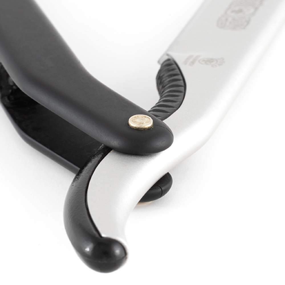 Dovo Silver Shavette Satin Black Finish Straight Razor