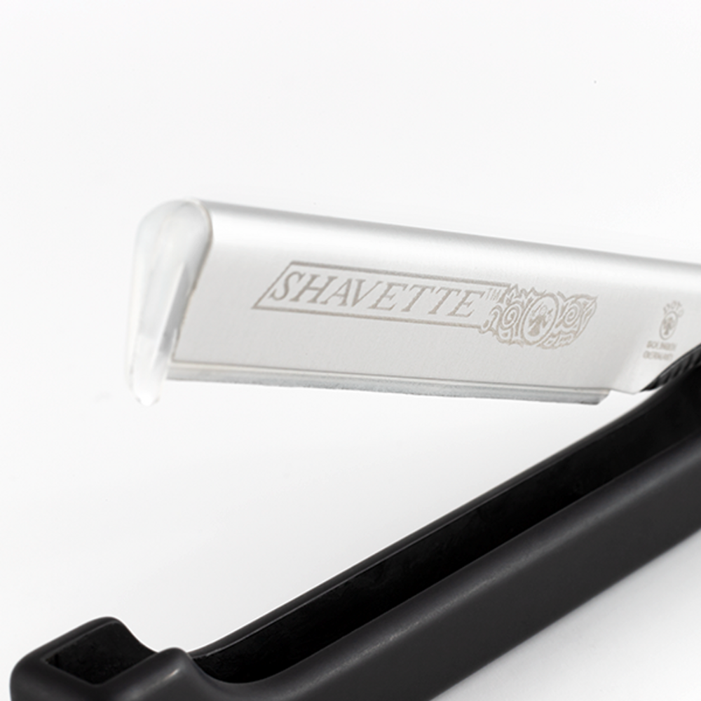 Dovo Silver Shavette Satin Black Finish Straight Razor