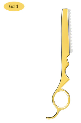 Professional Barber Cutting Thinning Razor - Japan Stainless Steel - Gold&Black
