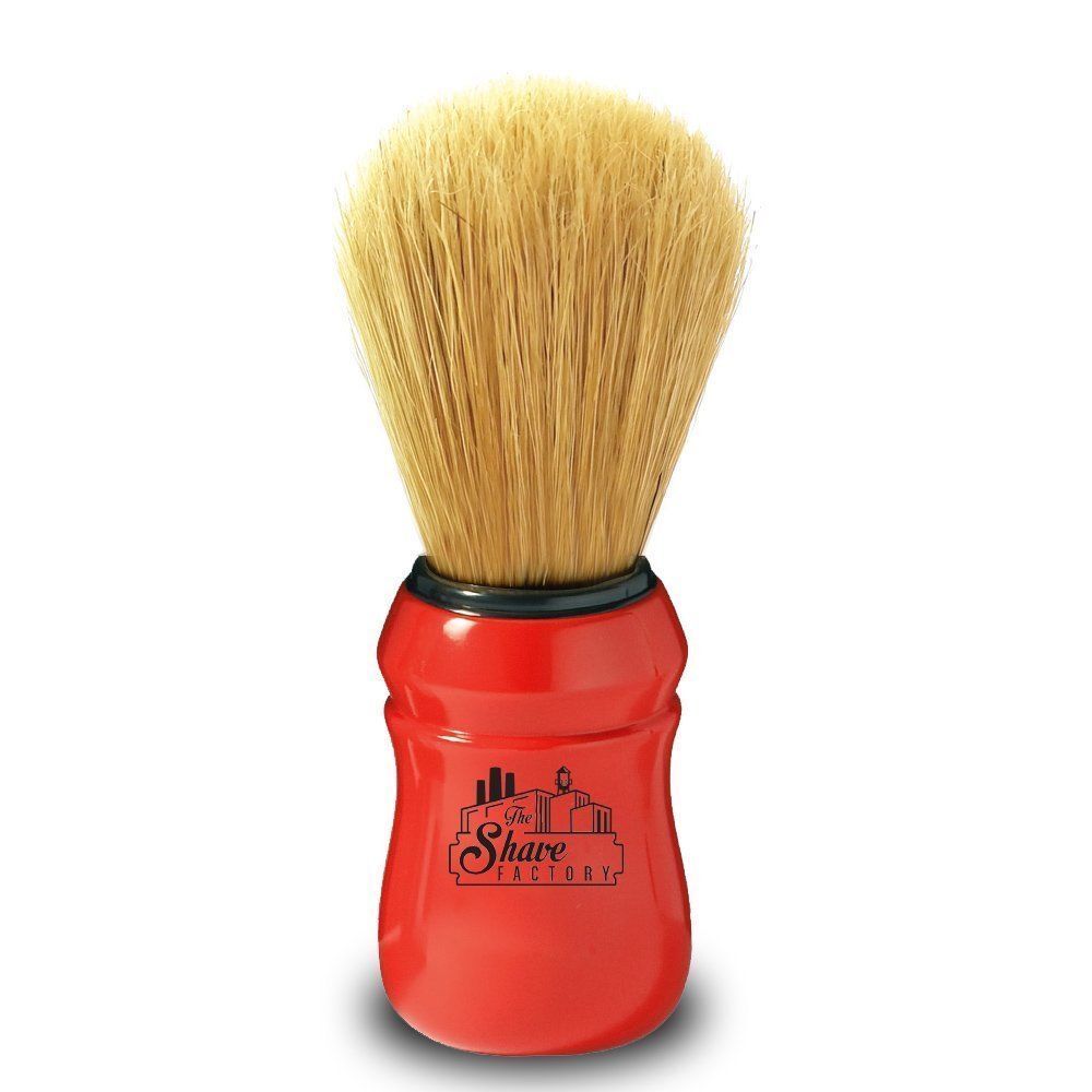 The Shave Factory Shaving Brush, Medium Red Handle