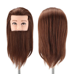 Fiber Hair Male Beard Training Head Salon Hairdressing Mannequin Model