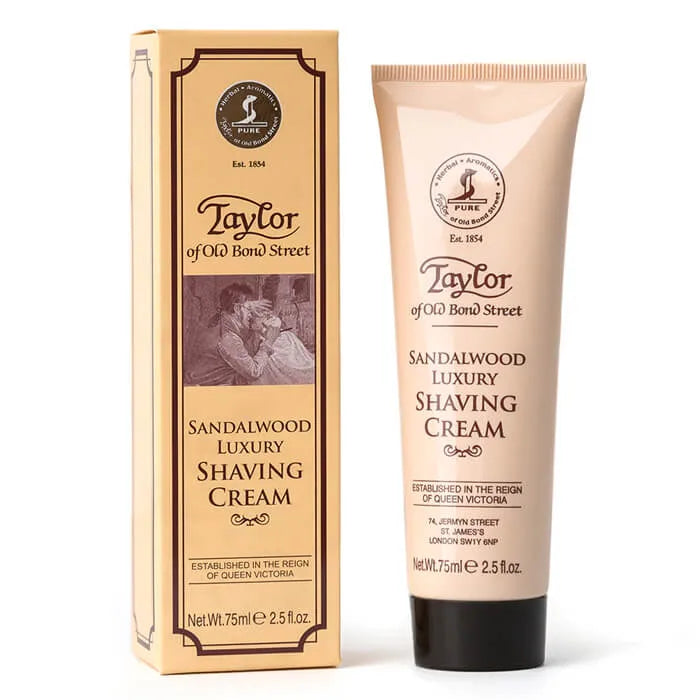 Taylor Of Old Bond Street shaving cream tube sandalwood 75ml