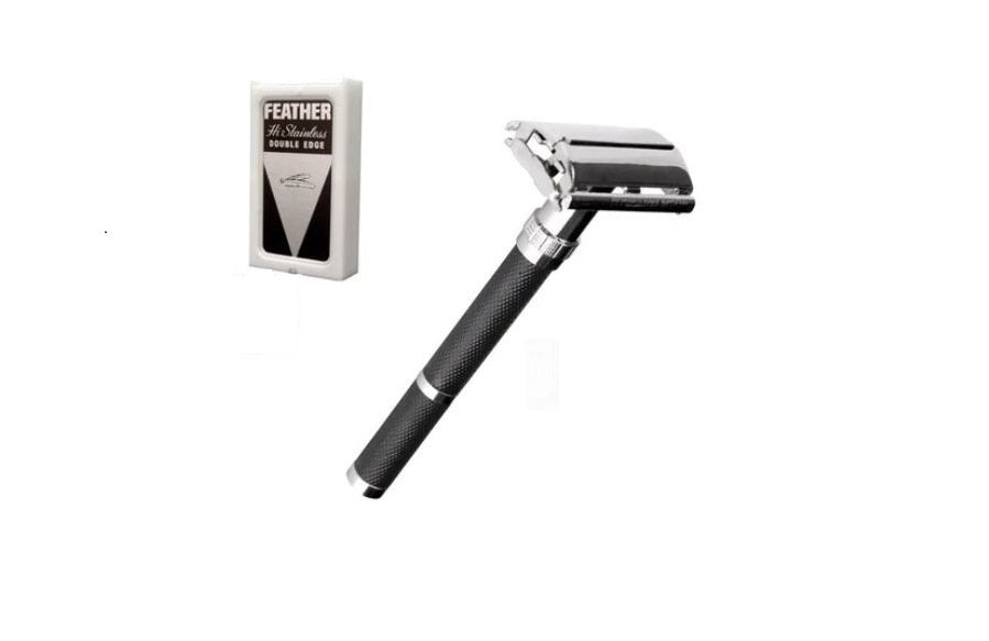Parker 96R Butterfly Open Double Edge Razor + 5 Feather Blades