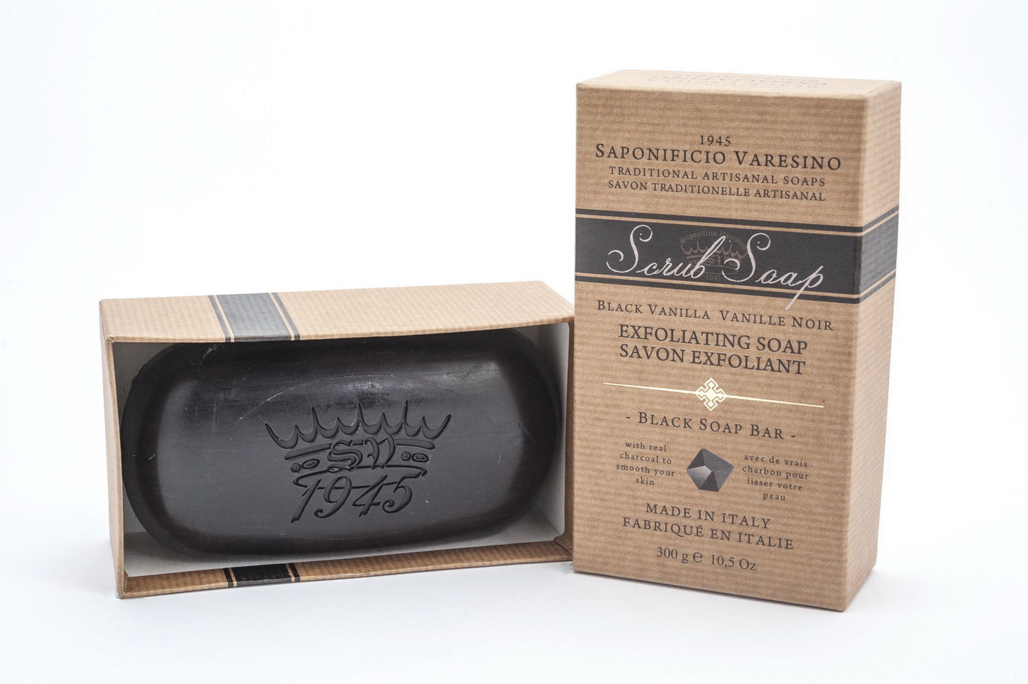 Saponificio Varesino Black Vanilla Scrub Soap 300g