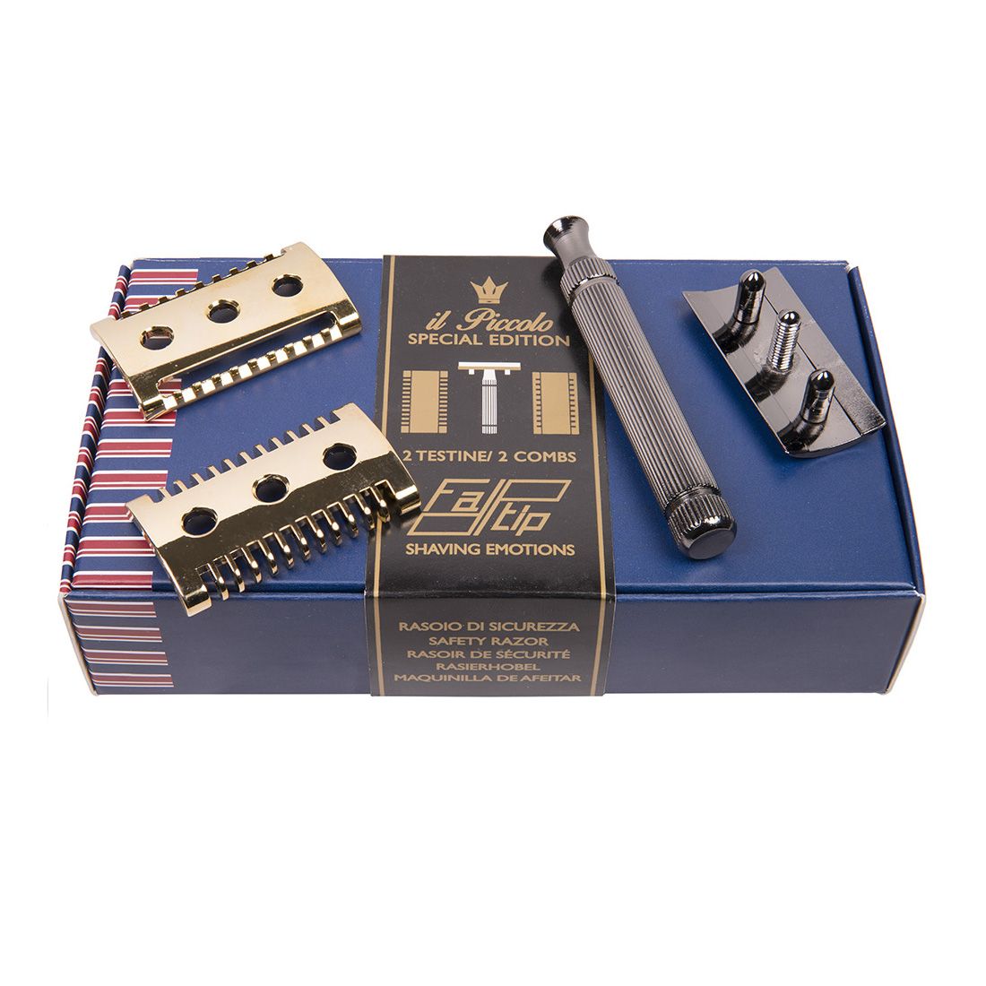 Fatip il Piccolo Special Edition Double Edge Safety Razor with 2 Combs