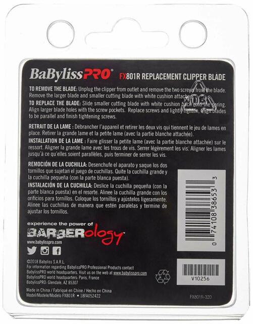 BaBylissPRO Replacement Hair Clipper Taper Blade Silver FX801R